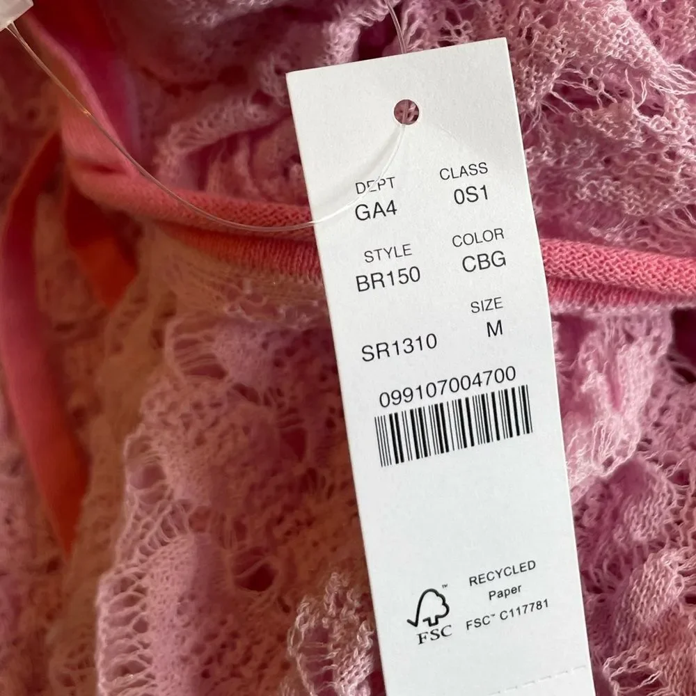 J Crew Limited Edition Barbie Pink Open Back Lace Mini Dress Size Medium